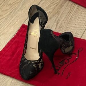 Christian Louboutin Black Lace Dorissima Stiletto Heels